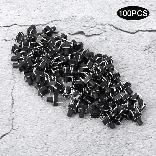 100 stk Momentary Taktil Trykknappbryter Mini Micro Tact Switch Tilbehør 6 x 8 mm