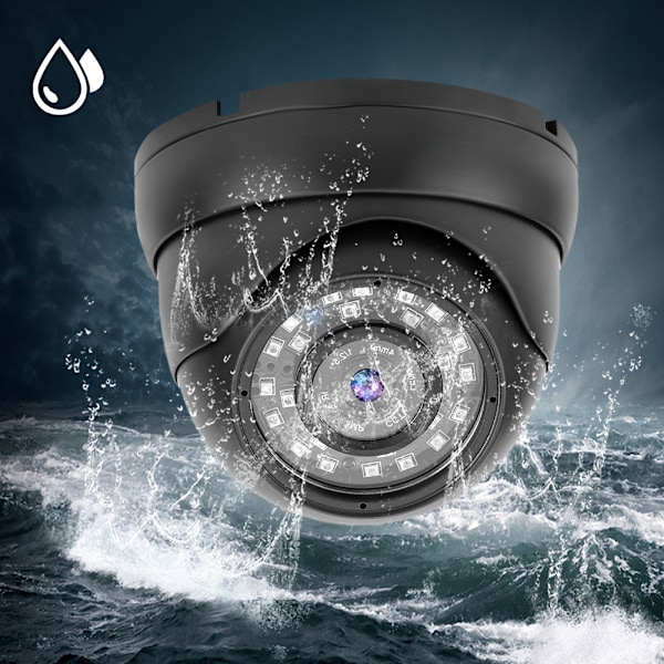 1080p CCTV Dome Kamera AHD Kamera Overvågning NTSC System til Bus Båd Bil (sort)