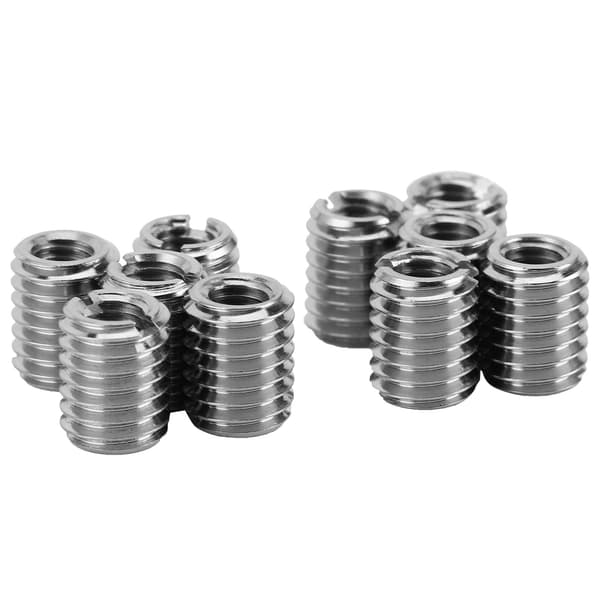10 stk gjengeinnsatssett reduserende mutter 303 rustfritt stål hunn M5x0.8 hann M8x1.25 0.4in Lengde