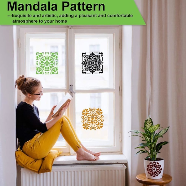 Mandala stensiilit Uudelleenkäytettävät stensiilit Laserleikatut maalausstensiilit Mandala Dotting Painting Template stensiilit