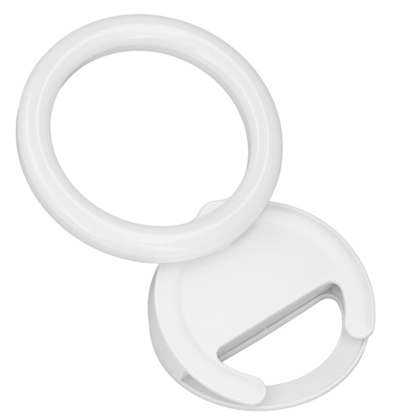 Clip On Ringlys til telefon 180 graders rotation 3 farver LED Selfie Ringlys til telefon Tablets Bærbare computere Hvid