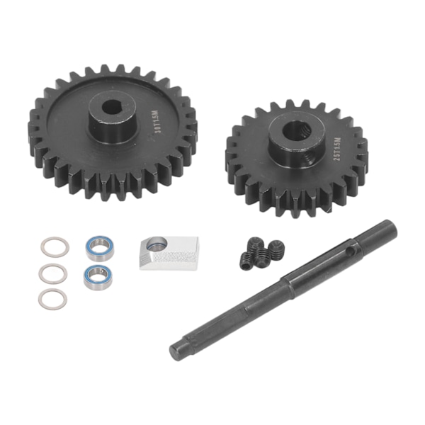 2 stk. Spur Gear 1.5M Hærdet Stål Gear og Drivaksel Sæt Gear Udskiftning til Traxxas 1/5 RC Bil 25T+30T