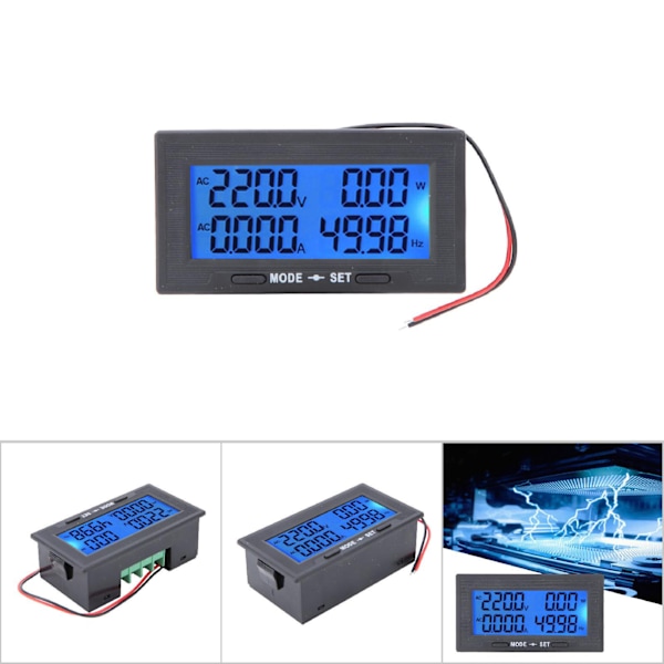 YB5142DM 0-500V intelligent digital LCD-skärm AC-spänningsströmmätare (#4)