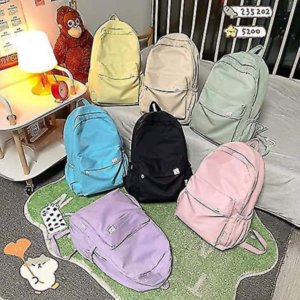 Gul Kawaii Ryggsäck för Tonårsflickor - Estetisk Ryggsäck för Skolan