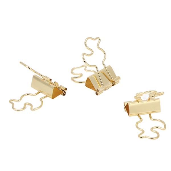 20 stk papirklemmer Stærk klemmeevne Holdbar jern Little Duck Design Bred anvendelse Små bindere Guld