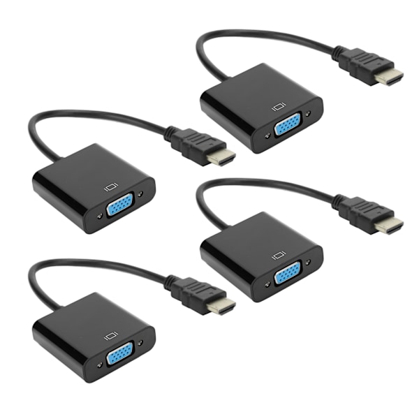 4 stk HDMI til VGA linjeadapterkabel for bærbar PC DVD for PS3/X360 Box 1080P Video HDTV