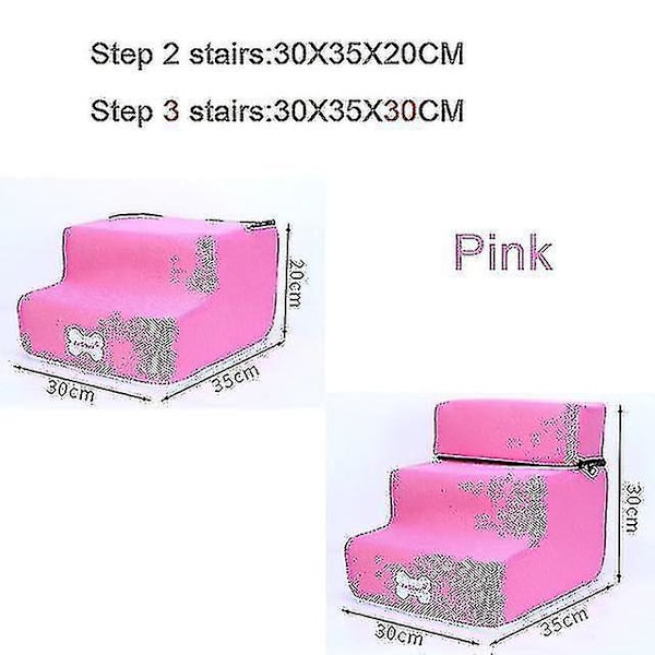 Anti-Slip Pet Stairs for Small Dogs and Cats - Pink