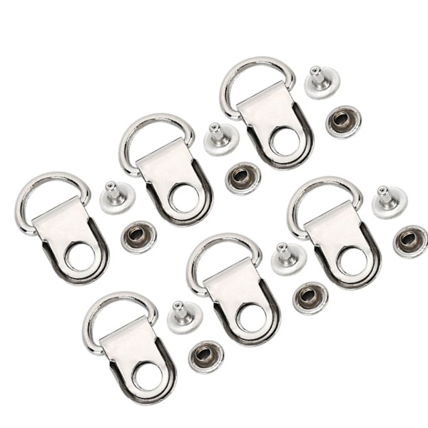 100 set Skosnörskrok DRing Eyelet Spänne Mässing Sko Läderväska DIY Nit Tool Silver 9x14mm