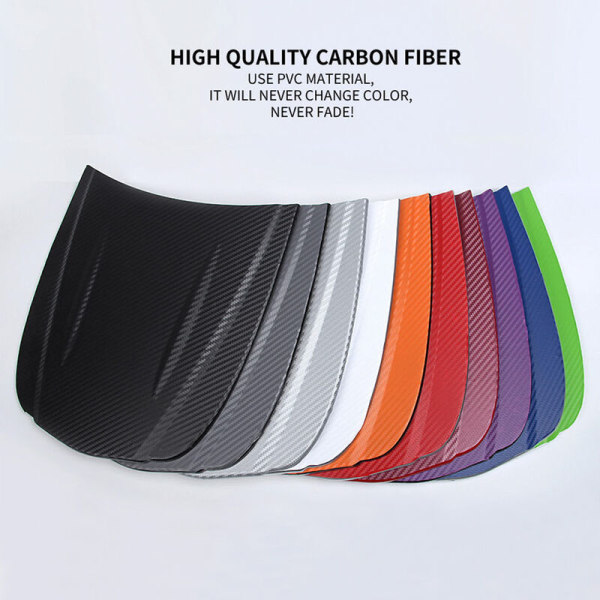 Carbon fiber klistermærke, 127*10cm, vinrød