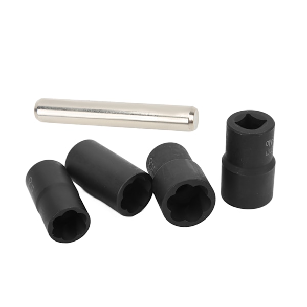 5 stk Mutter Bolt Remover Set 1/2in Drive Impact Extractor Tool 17mm 19mm 21mm 22mm til automatisk vedligeholdelse