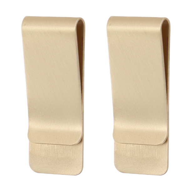 2 stk. metalpengeclips i rustfrit stål, specialformede mini-punger, kreditkortholder til mænd (guld)