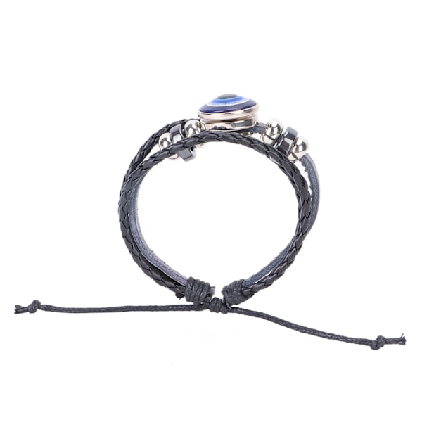 Blåt Ondt Øje Armbånd Tyrkisk Stil Justerbar Længde Håndvævet Læder Smykker til Mænd