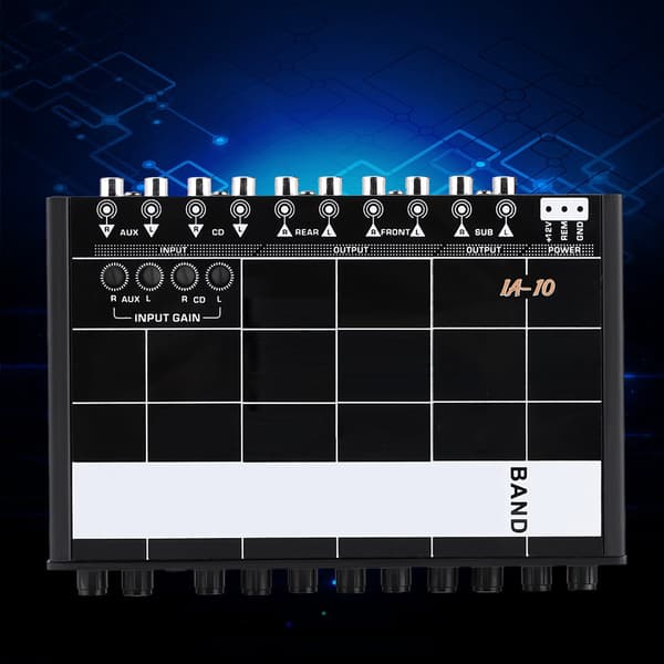 Billaudio Modifierad Grafisk Equalizer EQ 7s Billaudio Stereo Tuner med 3,5 mm Aux-ingång & Knapp