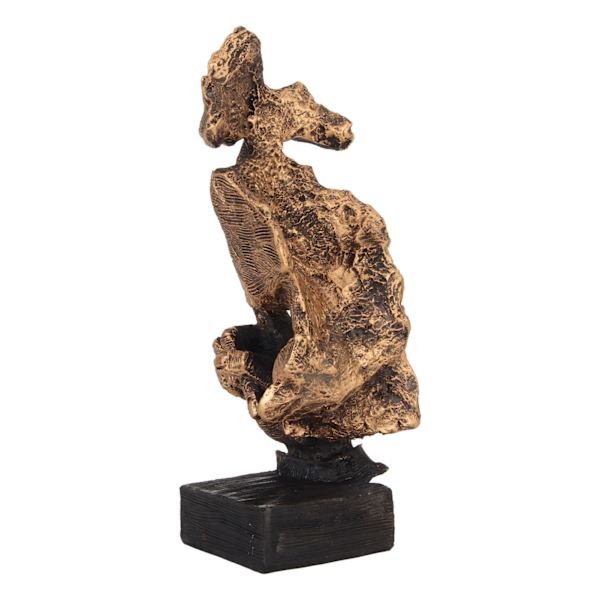 Silence Is Gold Staty Antik finish Färgfast stabil bas Hållbar Resin Thinker Staty för Family Office Library