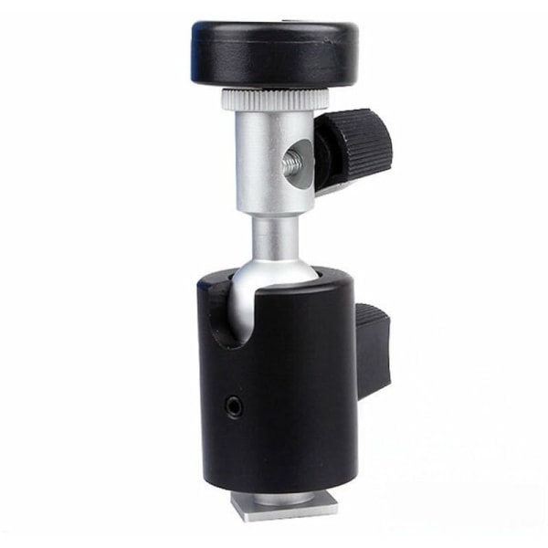 Speedlite-tukinopeus Kevyt kameran pidike C-tyyppinen kiinnityspallopää, 1/4 3/8 lanka sateenvarjotelineen kanssa, malli: musta