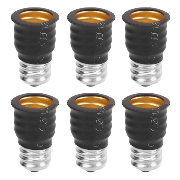 6 st E12 till E14 Adapterkonverterare E14 till E12 Ljuslampeadapter för Garage Sovrum Vardagsrum Kök Korridorer Svart