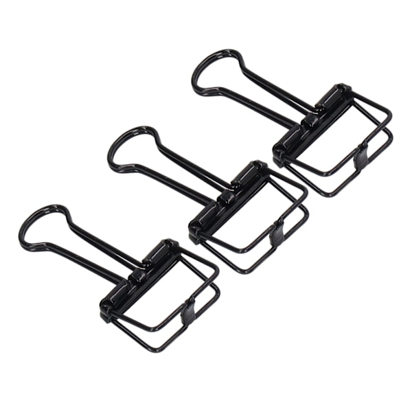 80 stk. hule bindeklips 1,8 cm robuste metal hule stærke klemmer papirklemmer til hjemmekontor studie sort