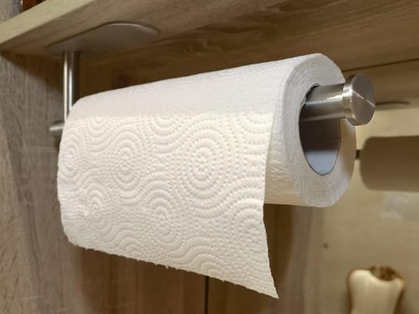 Kitchen Roll Holder Silver - Self-Adhesive Metal in Loft Style 158