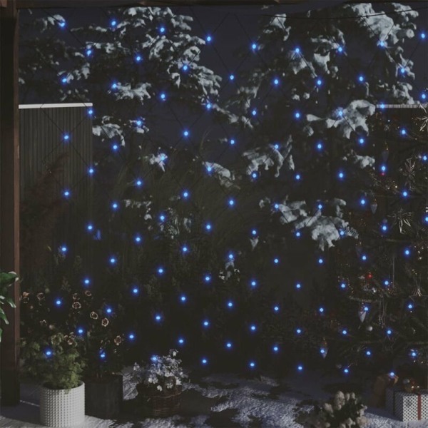 Blå julelysnet 3x2 m 204 LED Indendørs/udendørs