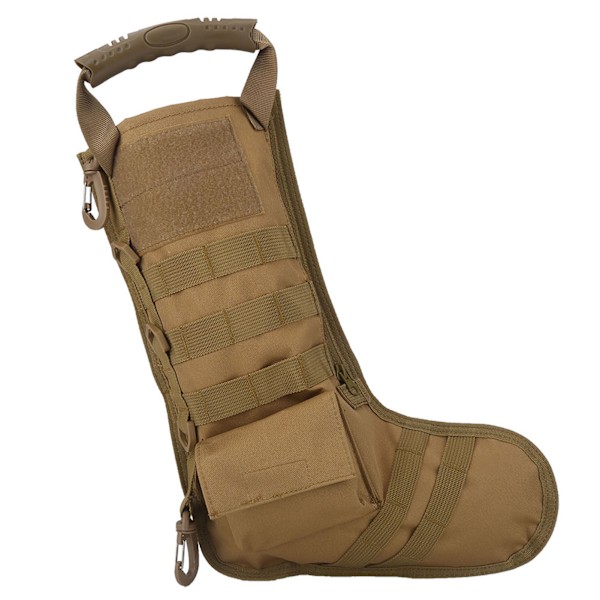 1. Nylon Taktisk Julestrømpe Opbevaringstaske Militær Tilbehørstaske til Udendørs Brug (khaki)