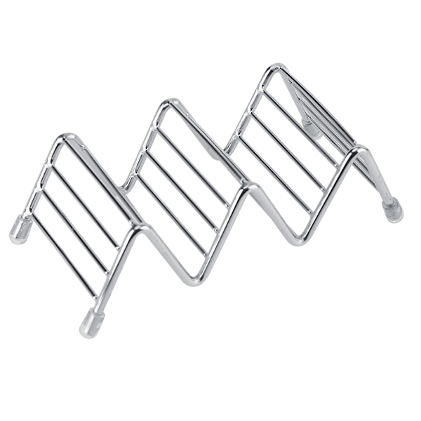 Vågform rostfritt stål mexikansk tacohållare Display Stativ Shell Rack 2-3 plats