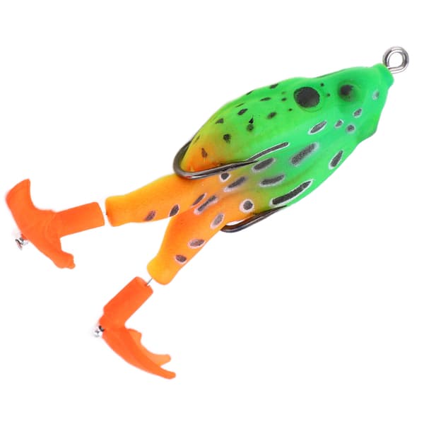 Thunder Frog Baits Flytande vattenfiskedrag med dubbla propellrar Ben Kompatibel med bas ormhuvud Laxfiske1#