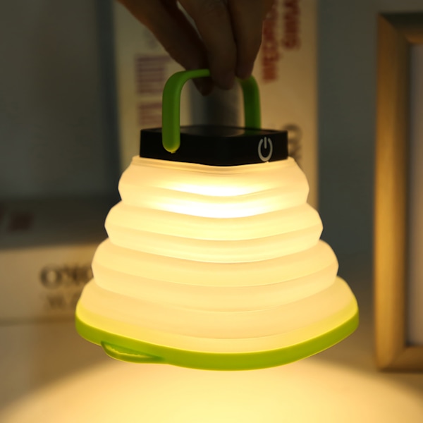 Inomhus natt LED-lampa Utomhuscamping Flexibel IP65 solenergi 3 nivås dimmer ljusgrön ram