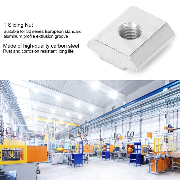 30 stk 30-serien T-spormuttersett Aluminiumprofilgjengede T glidemutterblokkfester (M6)