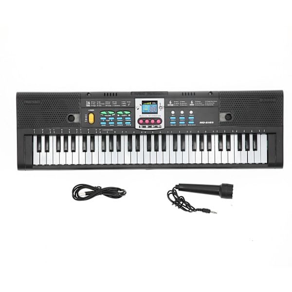 61-tangenters Mini Elektrisk Piano Sort multifunktionelt studiolegetøj med mikrofon til begyndere