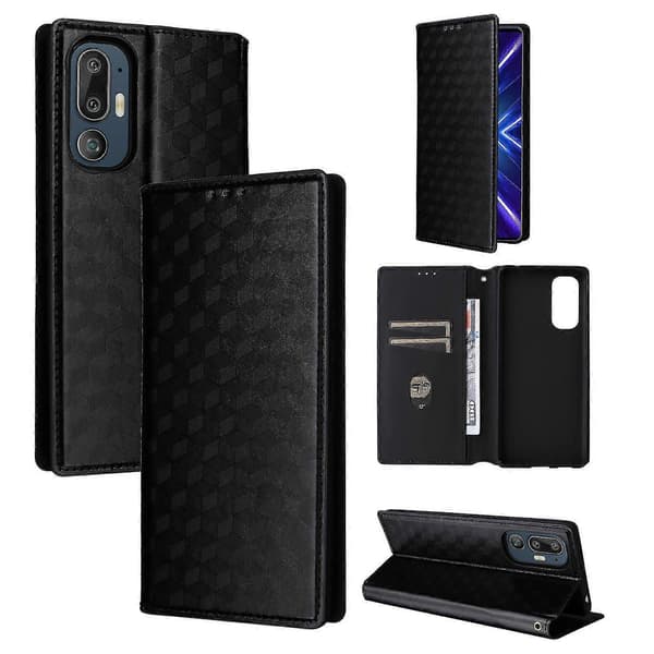 Telefonskal för HTC U24 Pro 5G Läderfodral Black HTC U24 Pro 5G