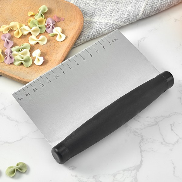 Multifunktionel bænkskraber rustfrit stål pizzadækskraber Hakker dejsnitter til brød og pizzadæks