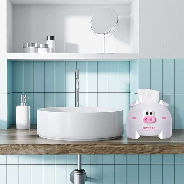 (White) Tabletop Plastic Box Compatible with Paper Towels, ZQKLA