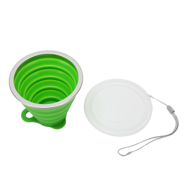 Hopfällbar vattenkopp 270 ml livsmedelsklassad silikon flexibel bärbar hopfällbar campingkopp för resekontor utomhus grön