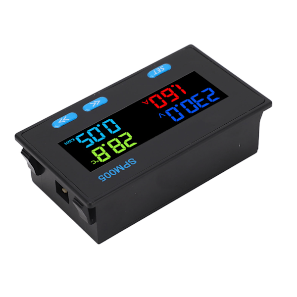 Digitalt Voltmeter Amperemeter Panel 8 i 1 Multifunktionel Effekt Måler LCD Farveskærm AC Energimonitor AC60‑300V 200A