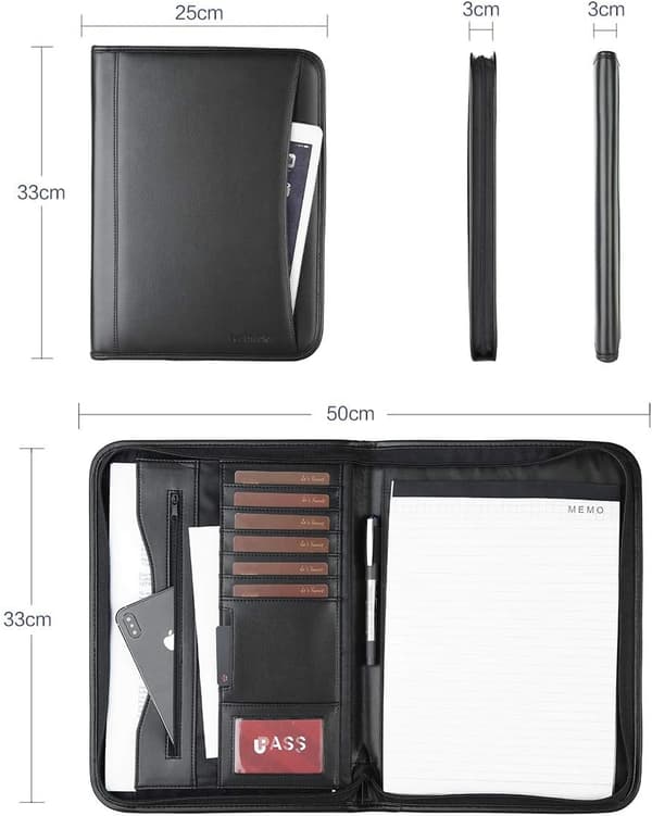 【NX】A4 lædermappe, dokumentmappe, lædermappe Kompatibel med kontoret