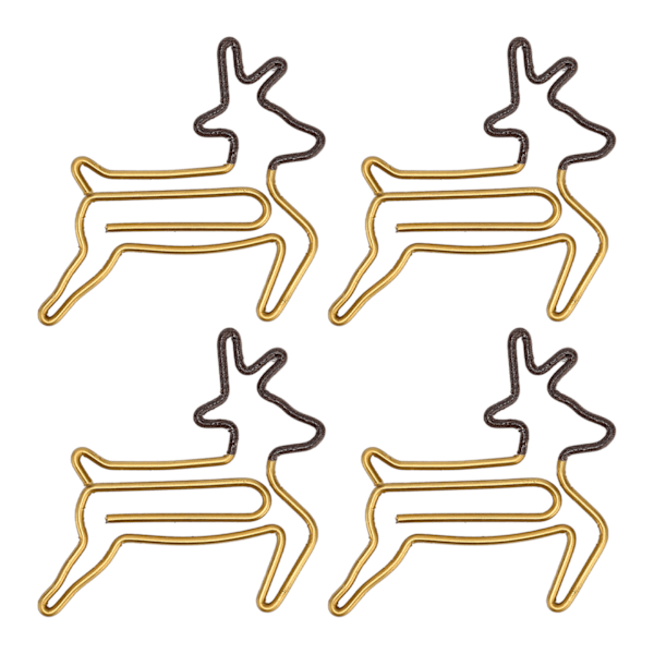 100 stk. Formede Papirclips Hjorteform Metal Bærbare Kontorclips til Filklassificering Dokumentorganisering