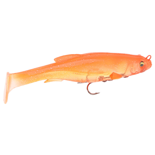 12,5 cm 21 g Fiskeagn Silikon Fiskebete T Hale Vivid Spin Ring Magnetisk med treble kroker for ferskvann/saltvann Oransje