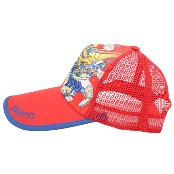 Fiskelue Polyester Nylon One Size Justerbar Pustende Svettesikker Lue for Utendørssport Rød