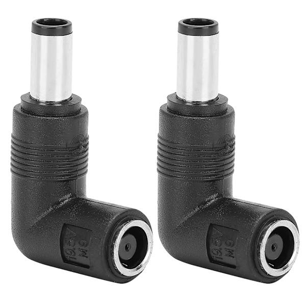 2 st hona till hane-adapter svart för HP/Dell rakt till armbåge 7,4 x 5,0 mm till 7,4 x 5,0 mm