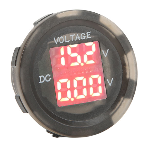 LED bilvoltmätare digital display 12‑24V vattentät universell dubbelspänningsmätare för fordon