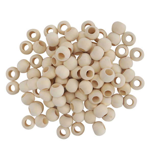 100 stk Træperler Rundt Hul Halskæde Kugle Spacer Dekoration DIY Smykker Tilbehør 20mm