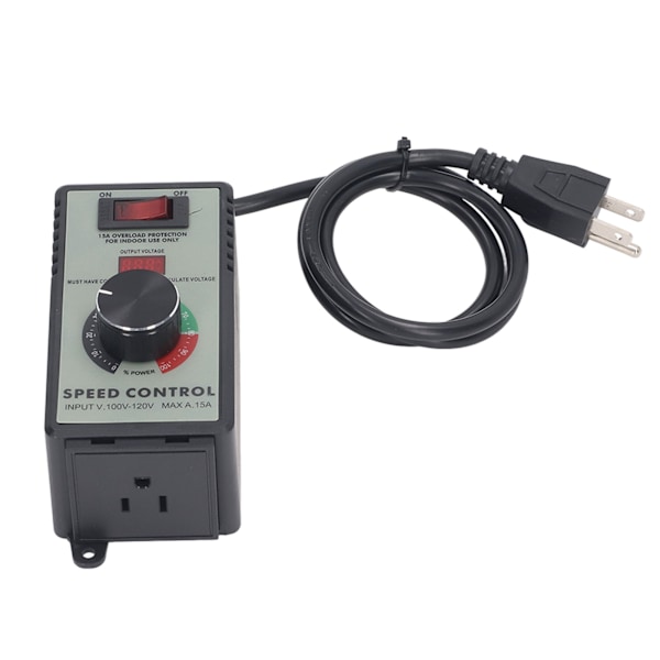 Fläkthastighetskontrollomkopplare AC-motor Elektrisk variabel regulator US-kontakt 100-120V