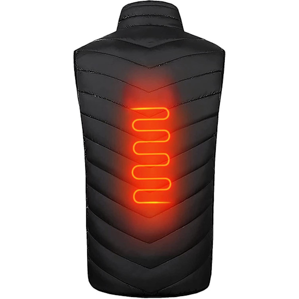 Uppvärmd Slim Fit Väst för Män och Kvinnor - Utomhus Vandring Vinter Värme (5X-Large, Svart)