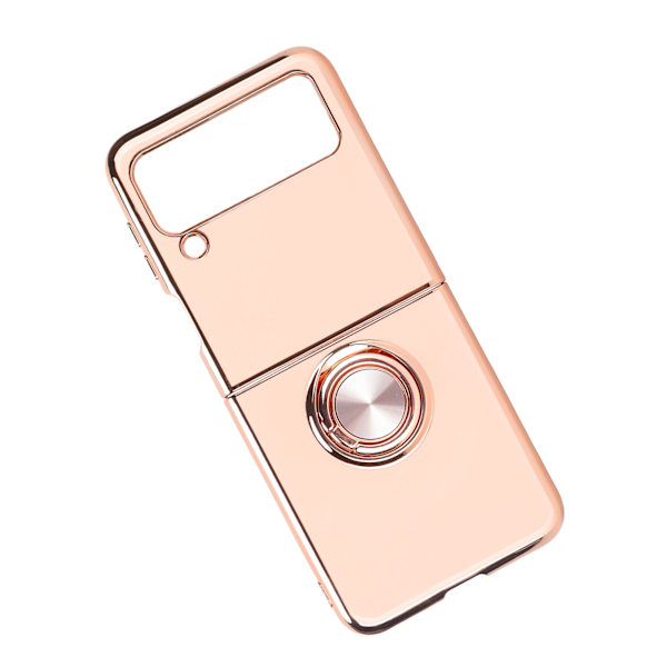 Smartphone Beskyttelsesetui Magnetisk Telefonholder til Bil med 360 graders Rotation Finger Loop Stativ til Z Flip 3 lyserosa