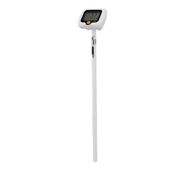 Digitalt godtermometer med gryteklemme Oljetermometer i rustfritt stål med 180 graders roterende sonde for grilling Fritering BBQ Matlaging Hvit