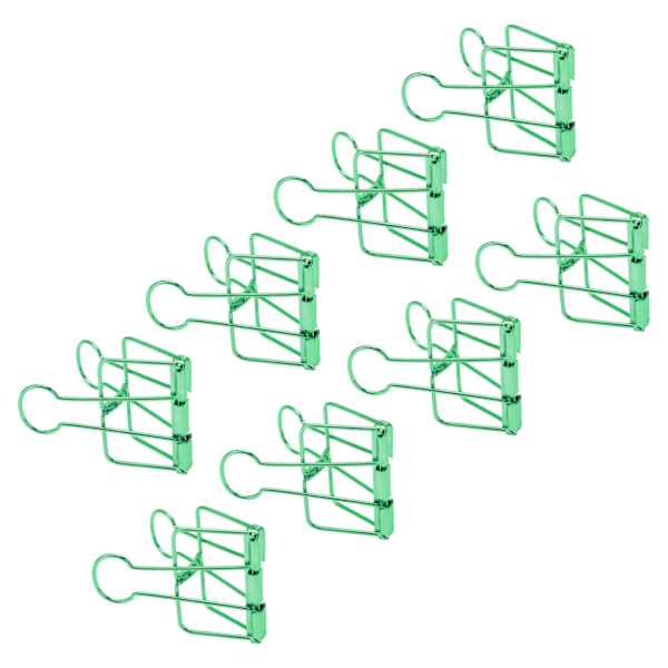 51 mm 30 stk. Binder Clips Stærk Spændekraft Metal Hul Hale Clips Mini Binder Clips Papirklemmer til Kontordokument Grøn