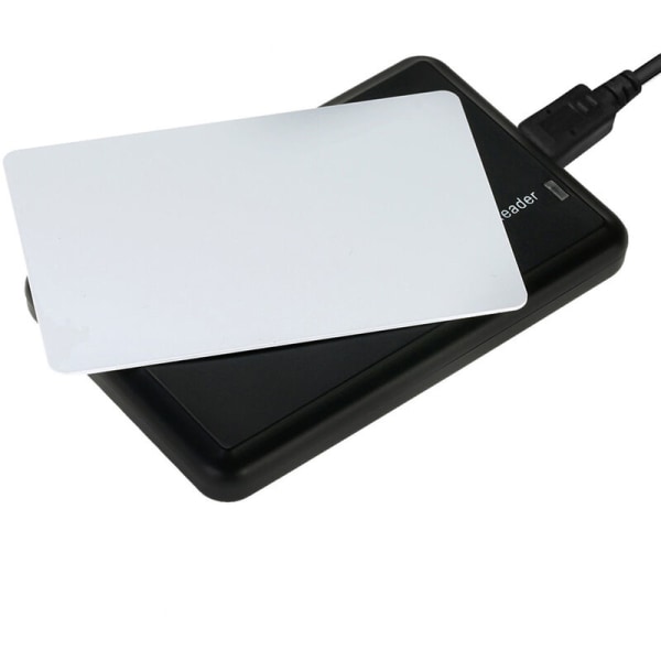 Kontaktløs RFID-kortleser 125KHz USB ID-kortleser Smartkortleser med konfigurerbar EM-nærhetssensor for tilgangskontroll, modell: svart
