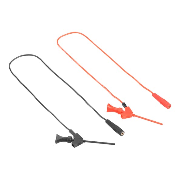 2 stk. sort rød bananstik testledninger testklemme krog sæt 2 mm P1511B