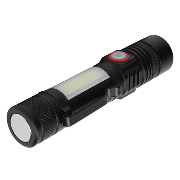 T6+COB elektrisk ficklampa Teleskopisk zoom Kraftfull ficklampa Dubbla ljuskällor utomhusfackla