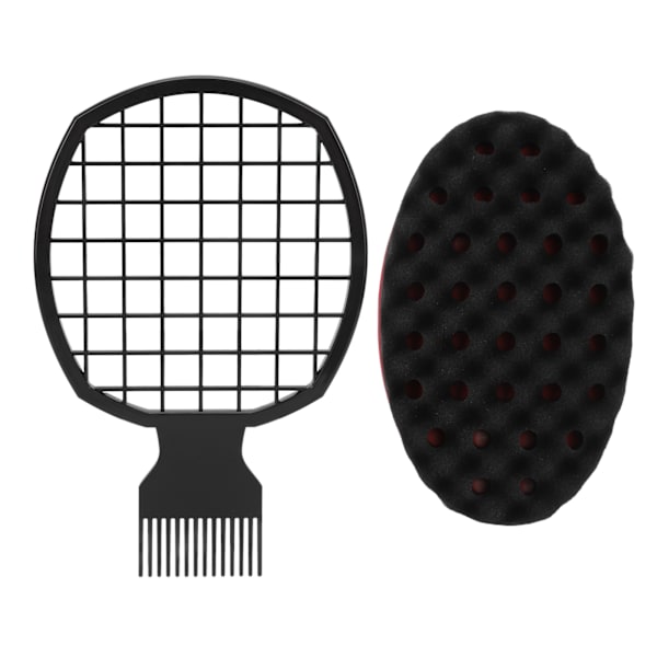 Hair Twist Comb Svampset Hemsalong Professionell Bärbar Afro Hair Sponge Curl Comb Styling Tool